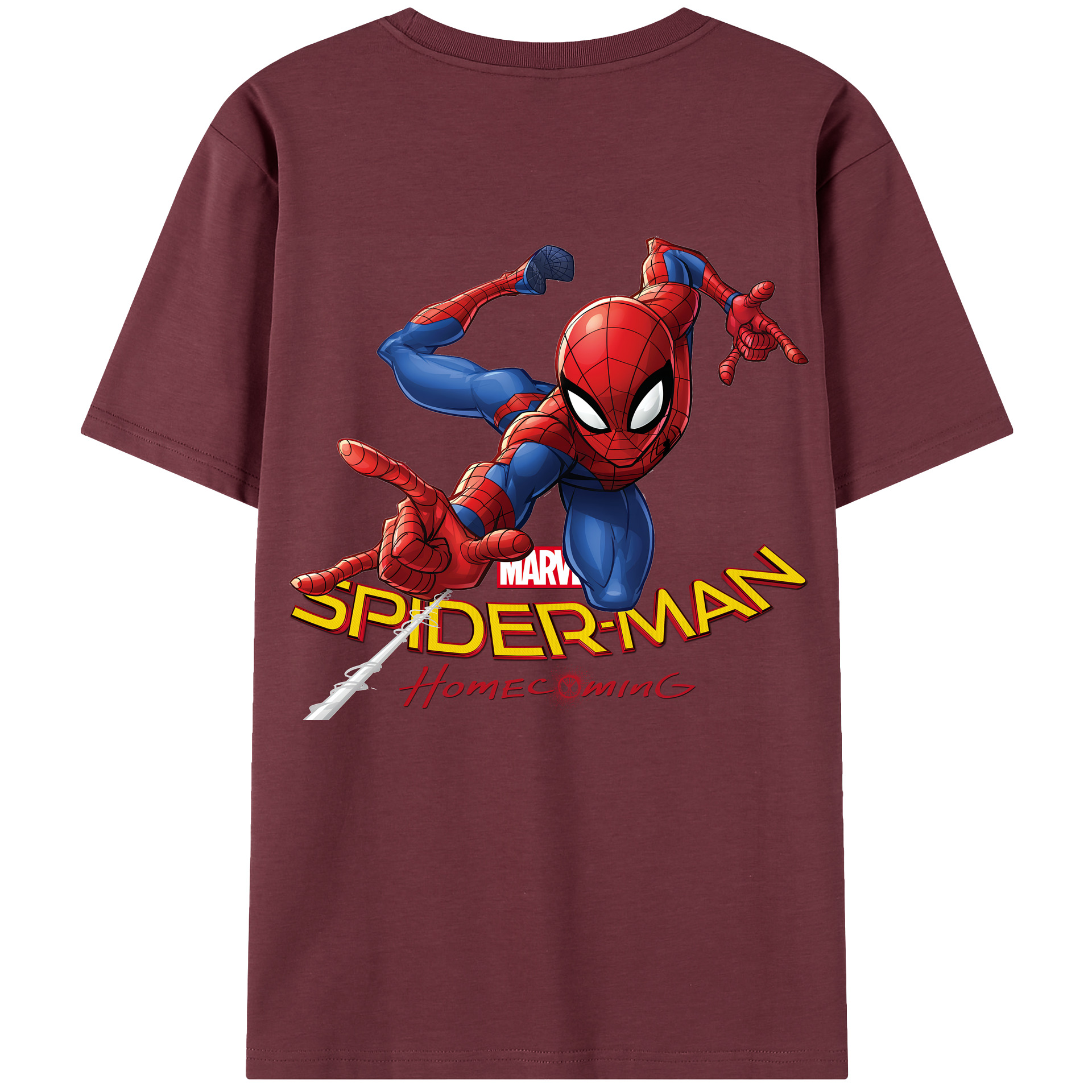 （画像用） Spider Man スパイダーマン 綿100％半袖Tシャツ（背面プリント）